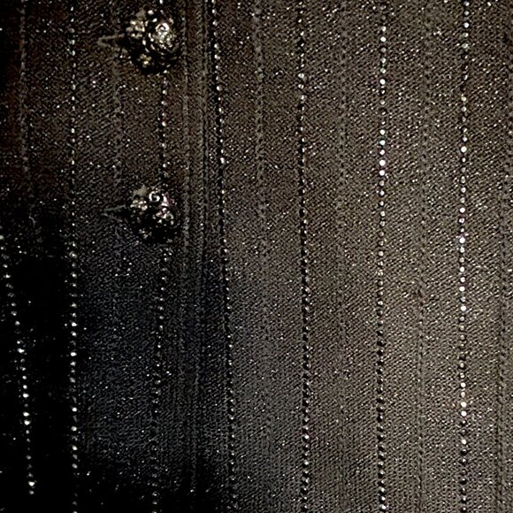 St. John Evening Black by Marie Gray Sequin Knit 2-Piece Pantsuit 4/6 - Picture 4 of 8